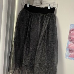 Necessary Objects Shimmering Black A-Line Skirt